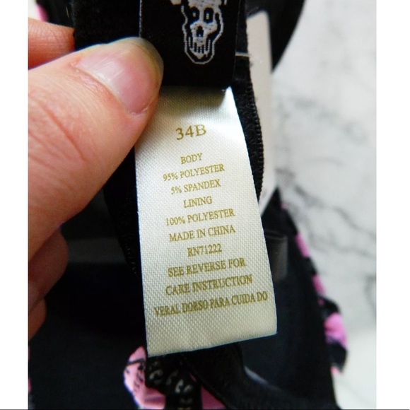 NWT Hot Topic Heart Print Bra Panty Set 34B Small - Picture 6 of 6